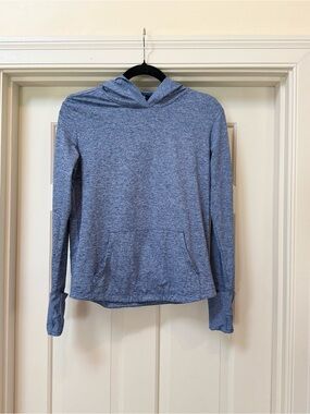 Athleta Girls Heather Blue Hooded Long-Sleeve Pullover (Size XL/14)